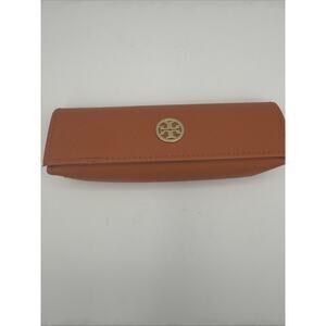 TORY BURCH ORANGE GOLD SMALL AUTHENTIC EYEGLASSES CASE SUNGLASSES READERS